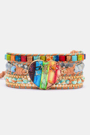 Multicolor One Size Imperial Jasper & Crystal Layered Bracelet | Bracelets Daverri Fashions
