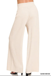 Zenana Viscose Ribbed Sweater Pants | Pants Daverri Fashions