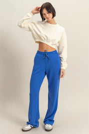 HYFVE Crew Neck Long Sleeve Crop Sweatshirt | Daverri Fashions