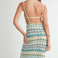 MABLE Lightweight Pointelle Chevron Knit Maxi Dress