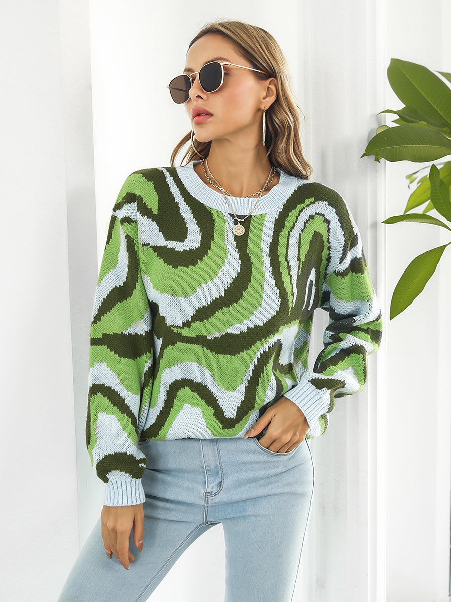 Round Neck Dropped Shoulder Sweater | Sweaters Daverri Fashions