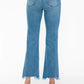 bytos Raw Hem Distressed Mid Rise Crop Jeans - DAVERRI FASHIONS