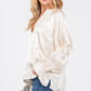 SAGE + FIG Notched Long Sleeve Blouse Blouses