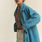 J.NNA Tweed Double-Breasted Long Sleeve Coat - DAVERRI FASHIONS