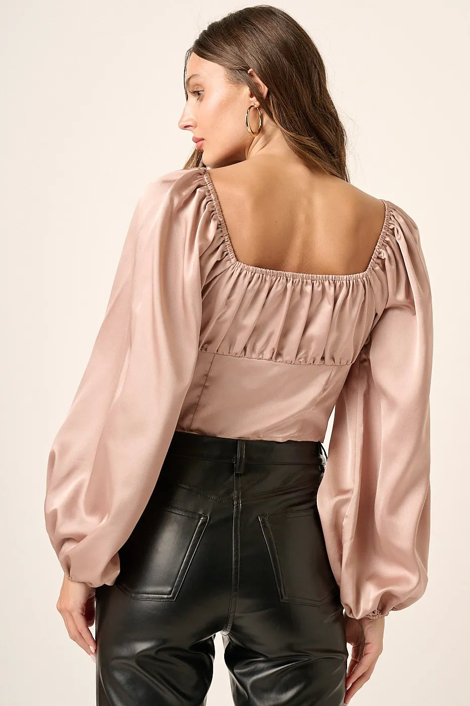 Mittoshop Satin Square Neck Blouse Blouses