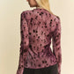 Davi & Dani Floral Mesh Long Sleeve Sheer Layering Top - DAVERRI FASHIONS