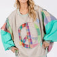 SAGE + FIG Contrast Peace Patch Dropped Shoulder Sweatshirt Sweatshirts