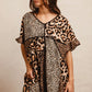 BiBi Leopard Prints Mix and Match Short Sleeves Dress Mini Dresses