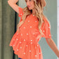 And The Why Pom Pom Polka Dots Short Sleeve Top