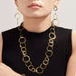 18K Gold-Plated Chain Link Statement Necklace - DAVERRI FASHIONS