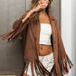 BiBi Single Blazer with Fringed Hem - DAVERRI FASHIONS
