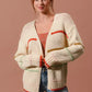 SO ME Loose Fit Multi Stripe Open Front Cardigan - DAVERRI FASHIONS