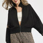 Umgee Zipper Up Cropped Jacket with Leopard Trim - DAVERRI FASHIONS