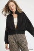 Umgee Zipper Up Cropped Jacket with Leopard Trim - DAVERRI FASHIONS