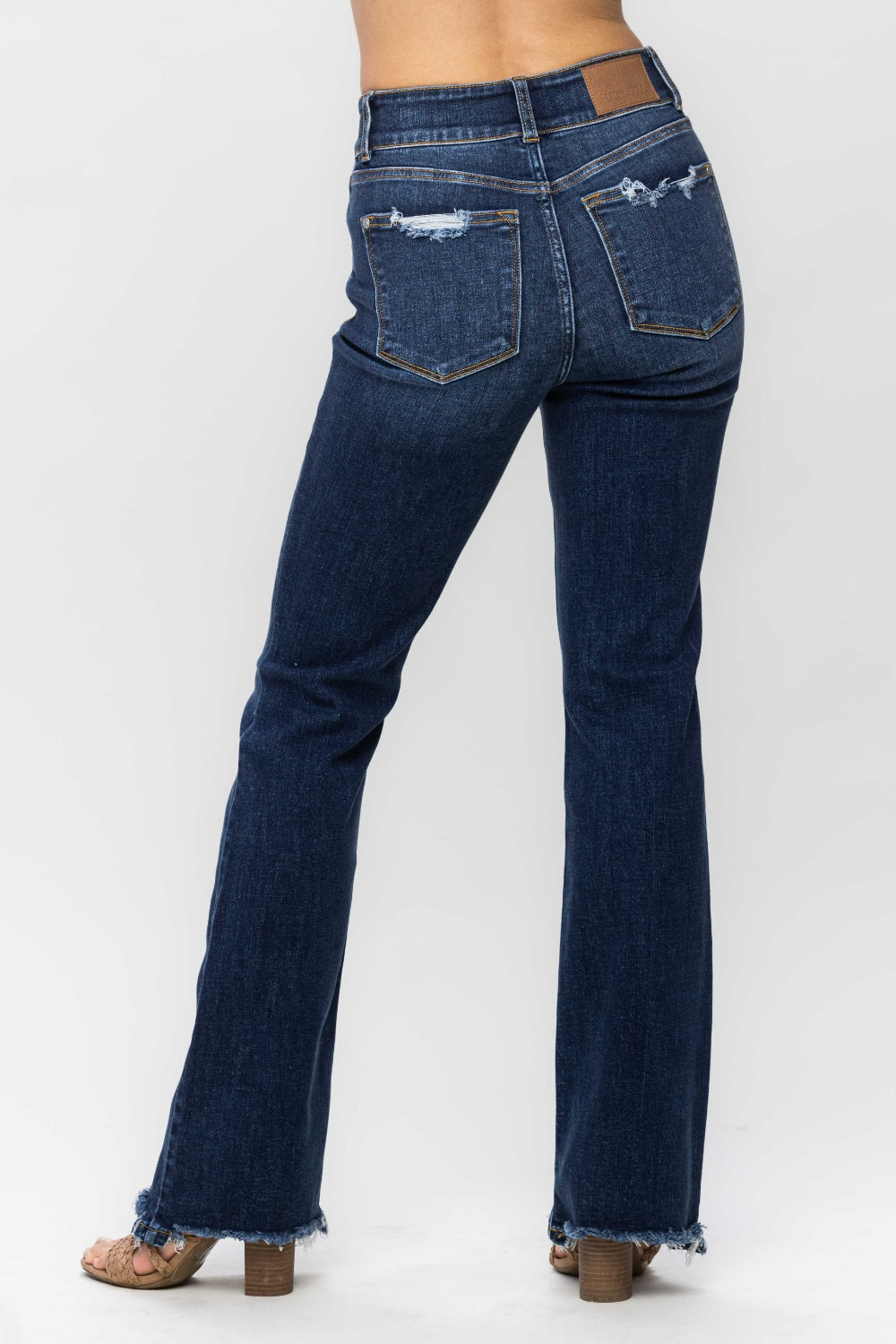 Judy Blue Frayed Hem Bootcut Jeans Bottoms