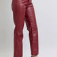Judy Blue High Waist Tummy Control Faux Leather Straight Pants Plus Size - DAVERRI FASHIONS