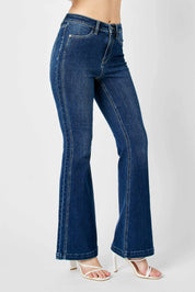Judy Blue Full Size Hw Angled Side Seam Detail Flare Jeans Plus Size | Jeans Daverri Fashions