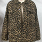 Leopard Button Up Long Sleeve Denim Jacket - DAVERRI FASHIONS