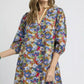 Umgee Boho Floral Balloon Sleeve Mini Dress - DAVERRI FASHIONS