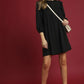 Umgee Linen Ruffle Shoulder Pleated Babydoll Dress