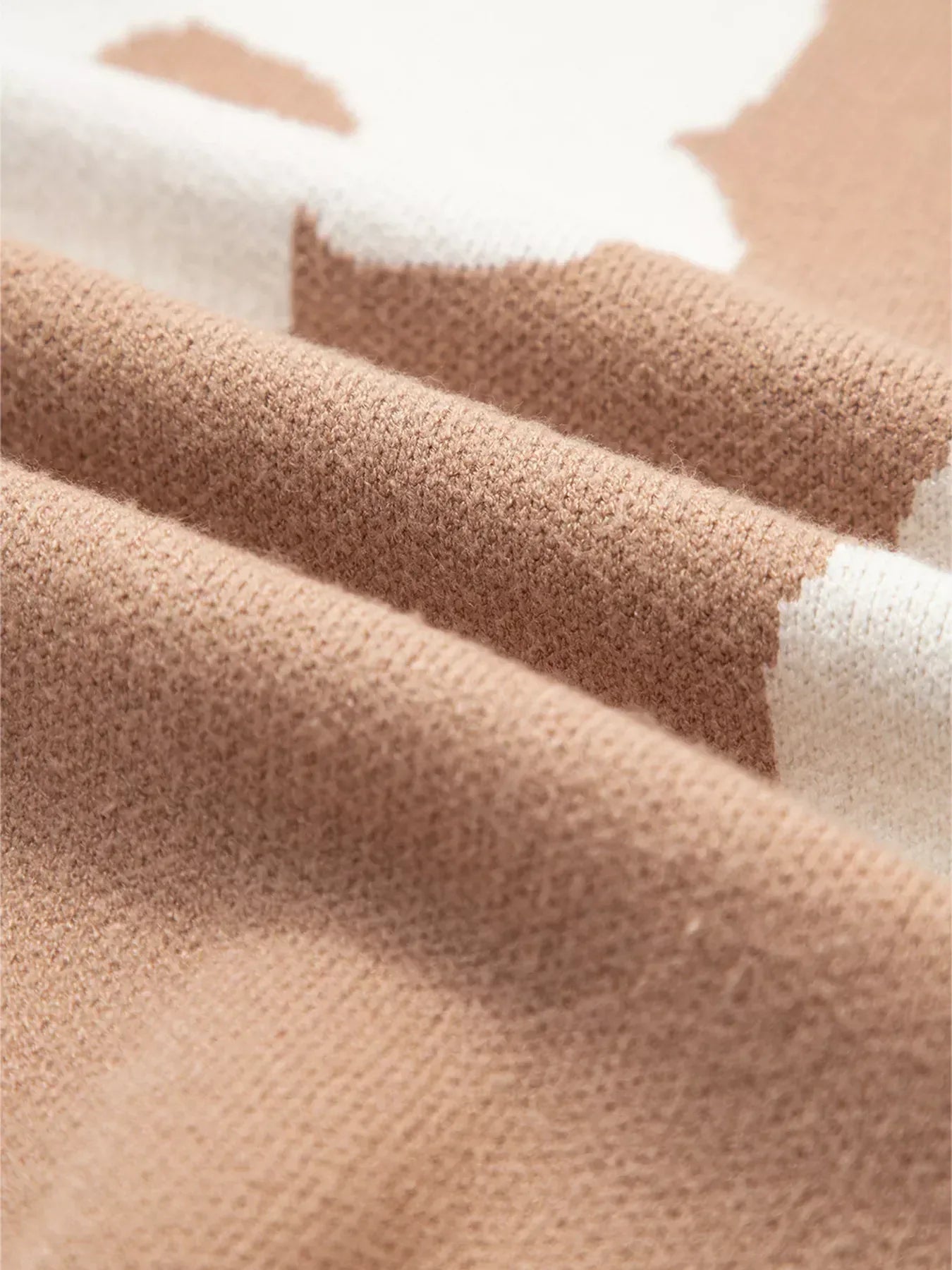 Flower Pattern Contrast Striped Baggy Sweater - DAVERRI FASHIONS