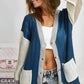 BiBi Color Block Sweater Cardigan with Button Closure - DAVERRI FASHIONS