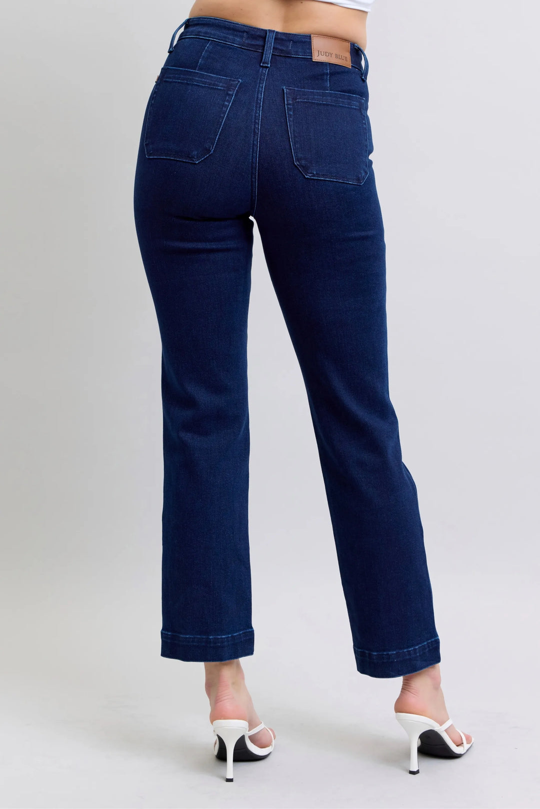 Judy Blue Full Size Hw Work Wear Knee Patch Straight Jeans Plus Size Jeans