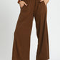 Umgee Wide-Leg Corduroy Pants Brown Pants