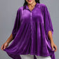 Umgee Full Size Button Down Tiered Back High Low Shirt