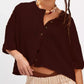 Button-Front Half Sleeve Cardigan - DAVERRI FASHIONS