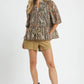 Umgee Paisley Print Peplum Blouse Blouses