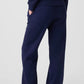 Navy blue wide-leg Daverri Fashions drawstring pants with pockets