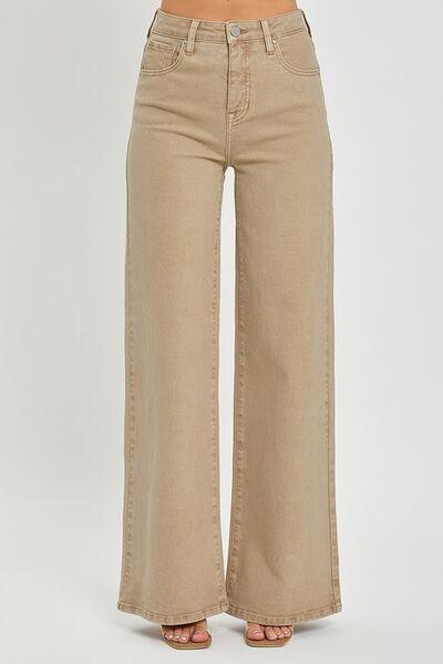 RISEN Tummy Control High Rise Wide Leg Jeans Plus Size Jeans