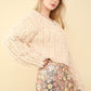 VERY J Shaggy Yarn Knit Zip Up Jacket Cream L