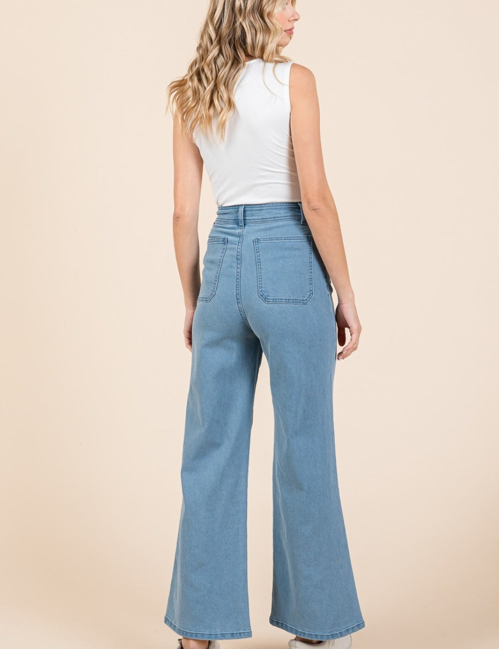 Mittoshop High Waist Wide Leg Jeans