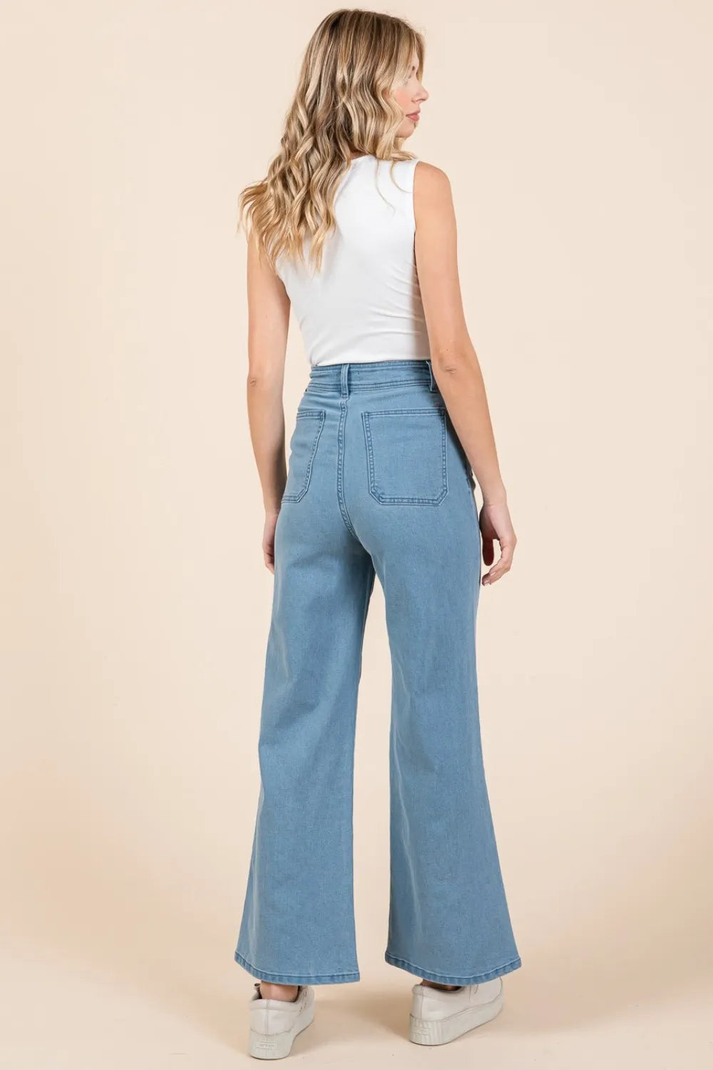 Light blue Mittoshop high-waisted wide leg jeans size L
