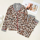 Leopard and Striped Trim Shirt and Pants Set - DAVERRI FASHIONS