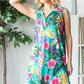 Heimish Full Size Floral Johnny Collar Sleeveless Dress - DAVERRI FASHIONS