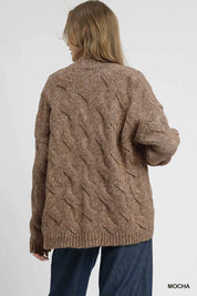 Umgee Chunky Cable Knit Open Front Cardigan | Cardigans Daverri Fashions