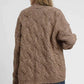 Umgee Chunky Cable Knit Open Front Cardigan - DAVERRI FASHIONS