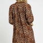 Umgee Full Size Leopard Print Mini Dress with Contrast Trim Plus Size Dresses