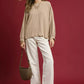 Umgee Linen Scallop Hem Long Sleeve Blouse - DAVERRI FASHIONS