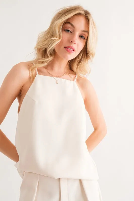 And The Why Sleeveless Basic Cami Top IVORY Cami Tops