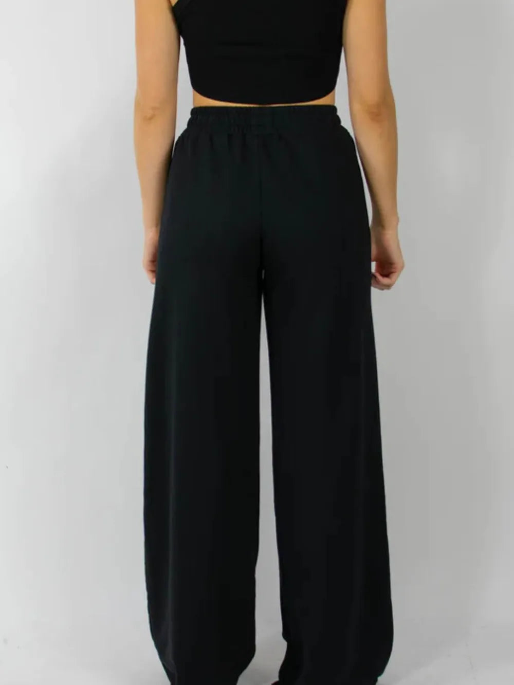 Elastic Waist Wide Leg Pants | Pants Daverri Fashions