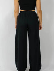 Elastic Waist Wide Leg Pants | Pants Daverri Fashions