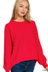 Zenana Viscose Front Seam Round-Neck Sweater H RED Sweaters