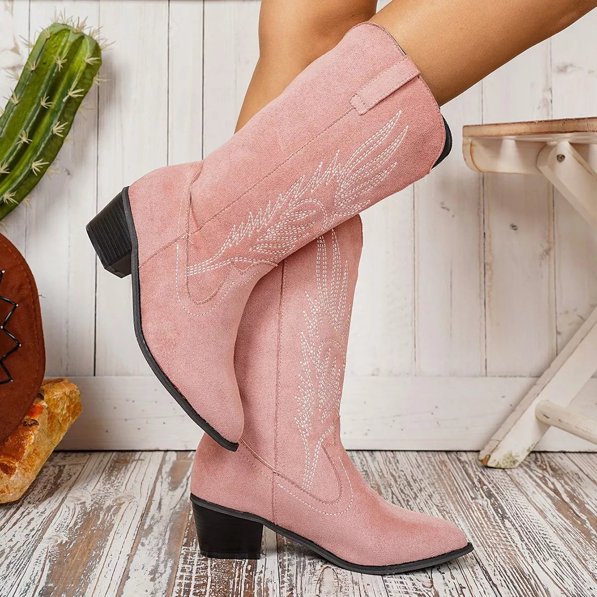 Point Toe Block Heels Boots | Boots Daverri Fashions