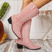Point Toe Block Heels Boots | Boots Daverri Fashions