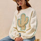 BiBi Cactus Embroidered Fleece Sweatshirt - DAVERRI FASHIONS