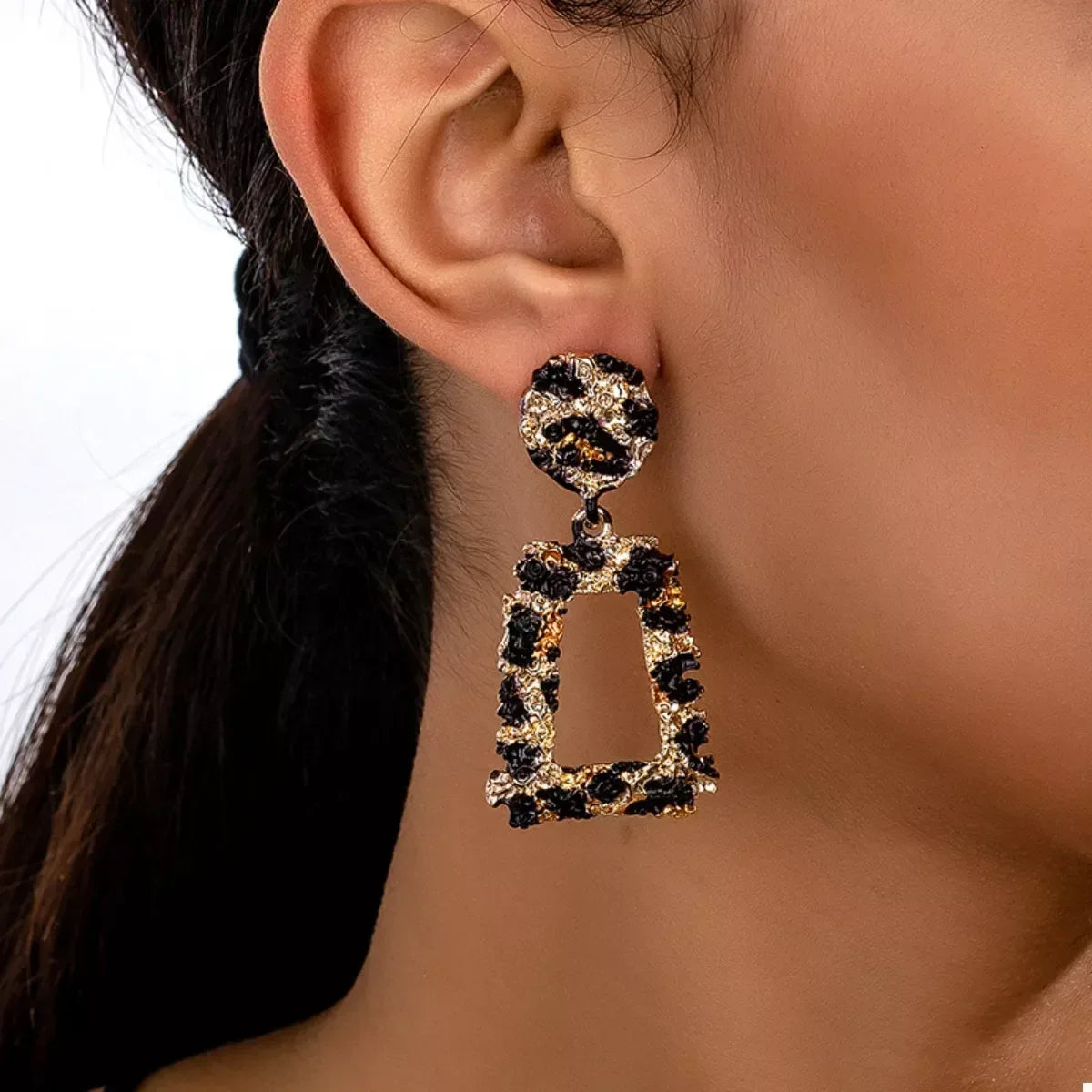 18K Gold-Plated Leopard Dangle Earrings - DAVERRI FASHIONS